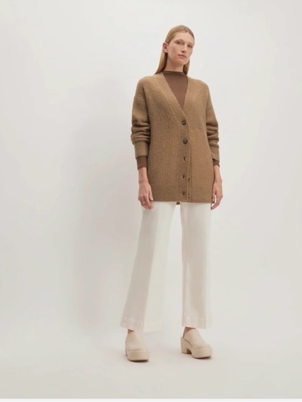 EVERLANE V-Neck Button Cardigan